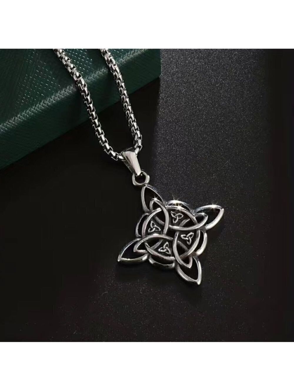 Large Irish Celtic Cross Pendant and Necklace #1197 - Picture 9 of 9